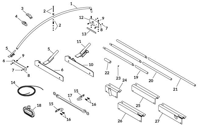 TPB Kit w/32' Ridgepole - 8" or 12" Rise - 5 Bows-0 TPB Kit w/32' Ridgepole - 8" or 12" Rise - 5 Bows-0