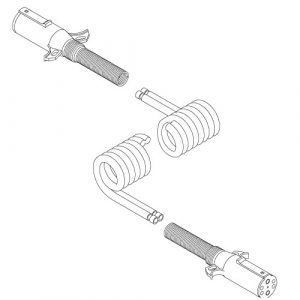 Coiled Wire w/Dual-Conductor Plugs - 4 Ga. x 20'